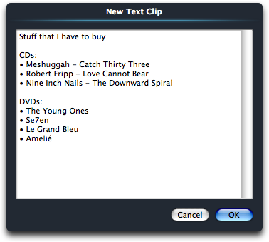 New Text Clip